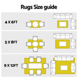 Reversible Floral Outdoor Rug, Light Blue 274x366cm