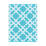 Reversible Floral Outdoor Rug, Light Blue 274x366cm