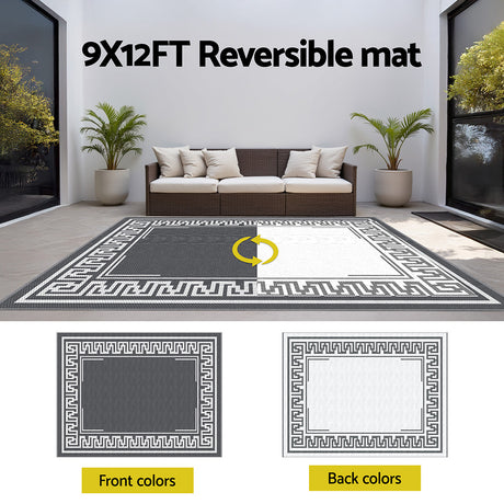 Gardeon Reversible Outdoor Rug — Greek Key Pattern, UV-Resistant PP, Multiple Sizes — Allure Home Collections