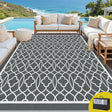 Reversible Ogee Outdoor Rug, Grey 274x366cm
