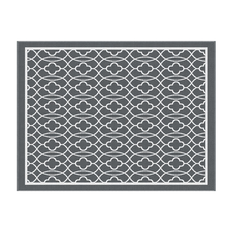 Reversible Ogee Outdoor Rug, Grey 274x366cm