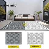 Reversible Ogee Outdoor Rug, Grey 274x366cm