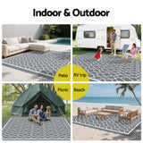 Reversible Ogee Outdoor Rug, Grey 274x366cm
