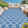 Reversible Wave Outdoor Rug, Blue 274x366cm