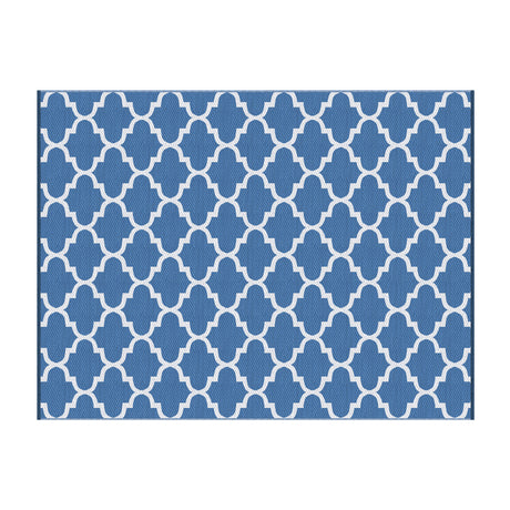 Reversible Wave Outdoor Rug, Blue 274x366cm