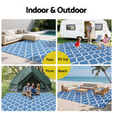 Reversible Wave Outdoor Rug, Blue 274x366cm