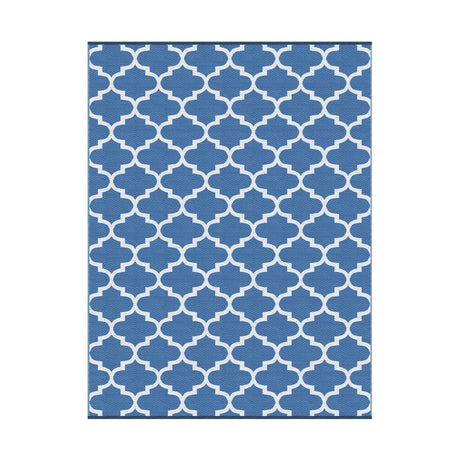 Reversible Wave Outdoor Rug, Blue 274x366cm