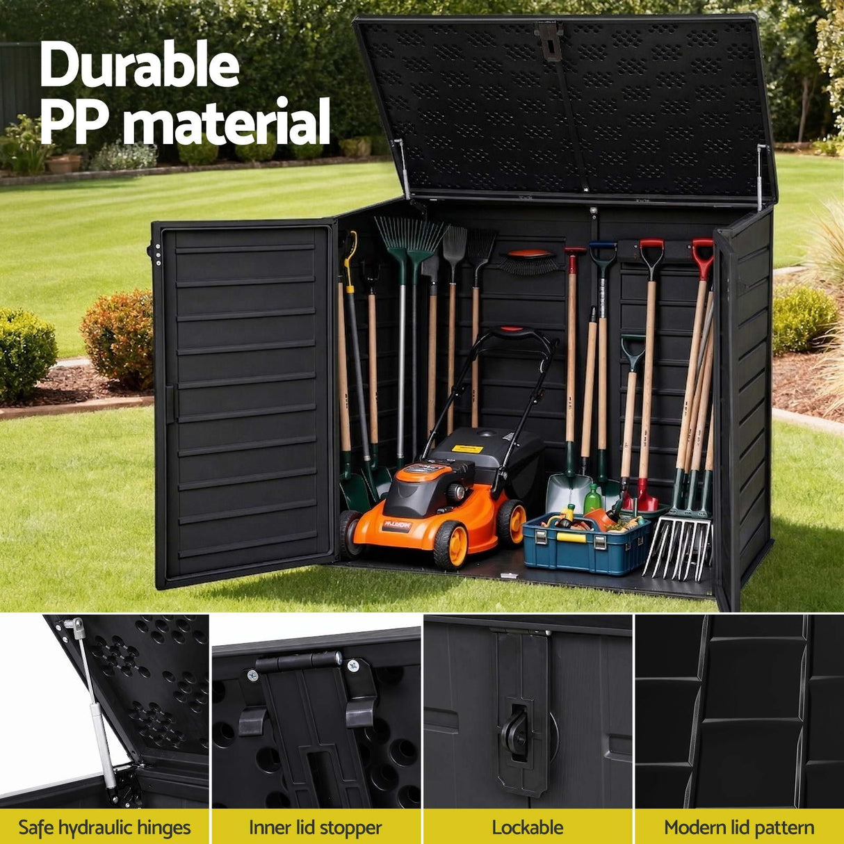 Menaggio Storage Box, Lockable Outdoor, 1170L, Black