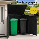 Menaggio Storage Box, Lockable Outdoor, 1170L, Black