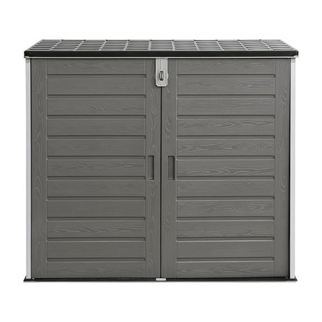 Gardeon 1170L Lockable Outdoor Storage Box — UV-Resistant PP Plastic, Grey — Allure Home Collections
