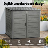 Gardeon 1170L Lockable Outdoor Storage Box — UV-Resistant PP Plastic, Grey — Allure Home Collections