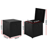 Gardeon 195L Outdoor Storage Bench Box — Lockable, Weather-Resistant, Black — Allure Home Collections