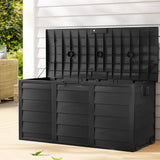 Worongary black outdoor storage box in an outdoor setting