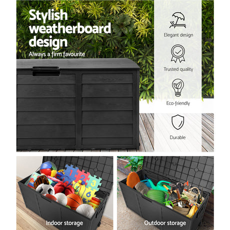 Worongary 290L Outdoor Storage Box, Black