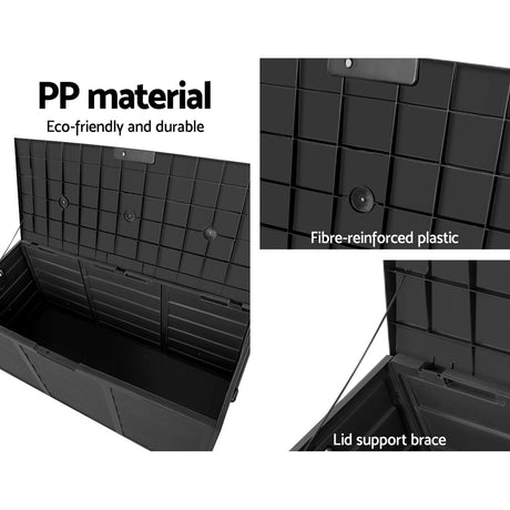 Worongary 290L Outdoor Storage Box, Black