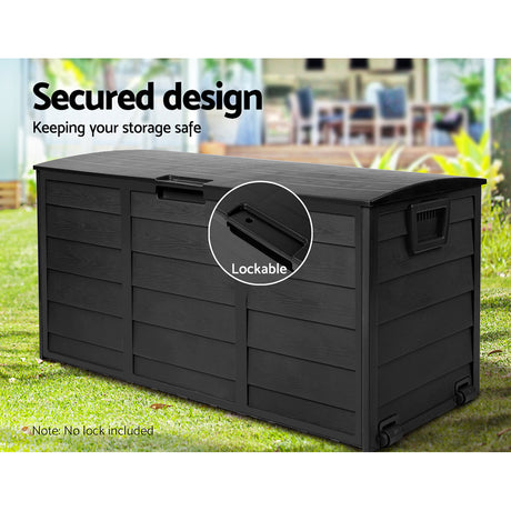 Worongary 290L Outdoor Storage Box, Black