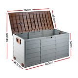 Gardeon 290L Lockable Outdoor Storage Box — Weather-Resistant, Brown — Allure Home Collections
