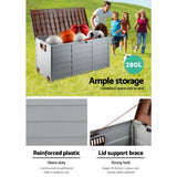 Gardeon 290L Lockable Outdoor Storage Box — Weather-Resistant, Brown — Allure Home Collections