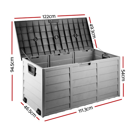 Gardeon 290L Lockable Outdoor Storage Box — Weather-Resistant, Black — Allure Home Collections