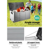 Gardeon 290L Lockable Outdoor Storage Box — Weather-Resistant, Black — Allure Home Collections