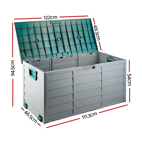 Gardeon 290L Lockable Outdoor Storage Box — Weather-Resistant, Green — Allure Home Collections