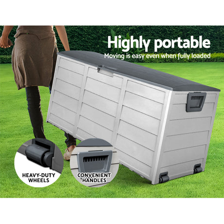 Gardeon 290L Lockable Outdoor Storage Box — Weather-Resistant, Grey — Allure Home Collections