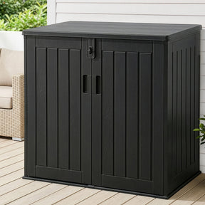 Limone compact black lockable outdoor storage box for patio storage