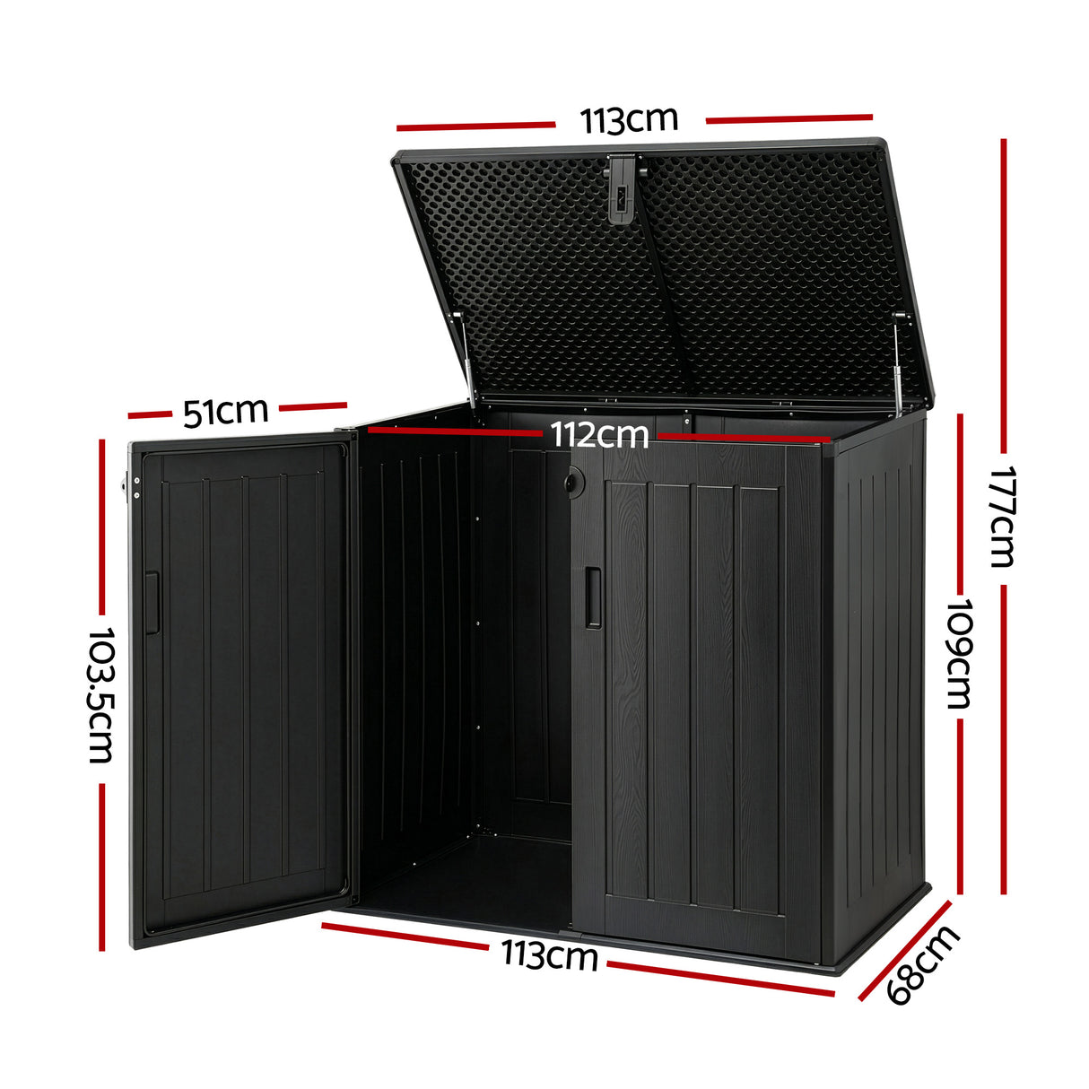 Limone Storage Box, Lockable Outdoor, 775L, Black