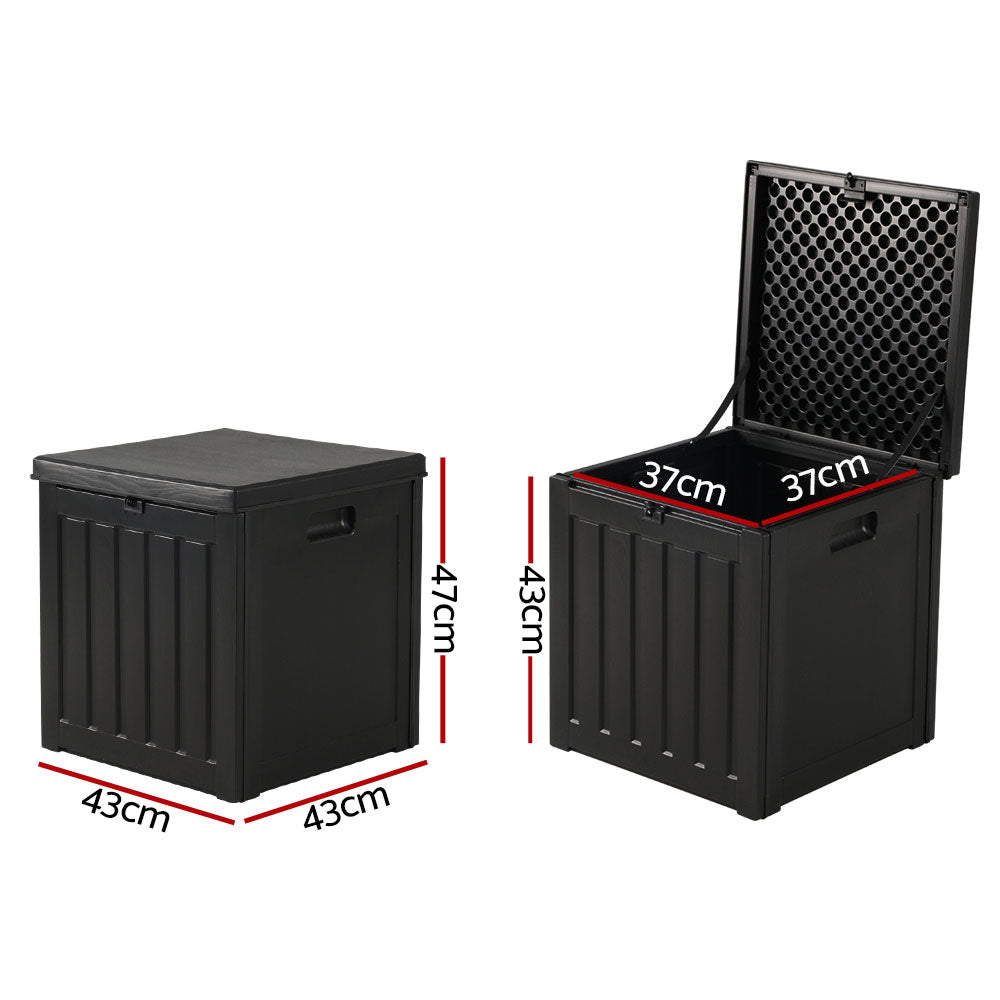 Gardeon 80L Lockable Outdoor Storage Box — Eco-Friendly PP and Steel, Black — Allure Home Collections