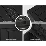 Gardeon 118L Lockable Outdoor Storage Box — Weather-Resistant PP, Black — Allure Home Collections