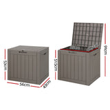 Gardeon 118L Lockable Outdoor Storage Box — Weather-Resistant PP, Grey — Allure Home Collections