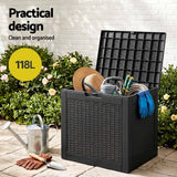Port Julia 118L Outdoor Storage Box, Black