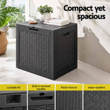Port Julia 118L Outdoor Storage Box, Black