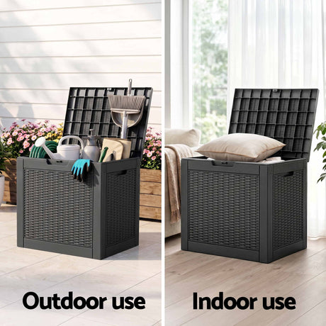 Port Julia 118L Outdoor Storage Box, Black