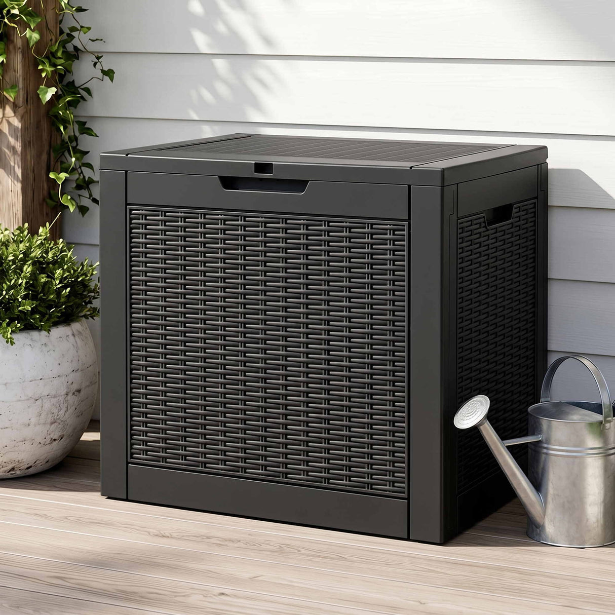 Port Julia 118L Outdoor Storage Box, Black