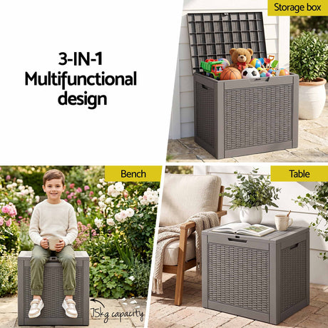 Port Julia 118L Outdoor Storage Box, Brown