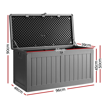 Gardeon 190L Lockable Outdoor Storage Box — Stylish, Weather-Resistant, Black — Allure Home Collections
