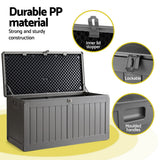 Gardeon 190L Lockable Outdoor Storage Box — Stylish, Weather-Resistant, Black — Allure Home Collections