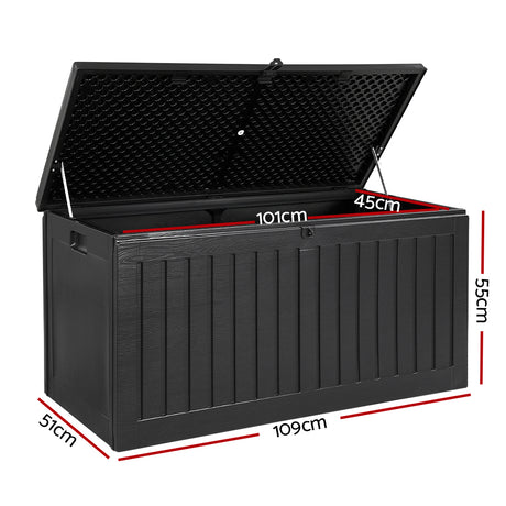 Warooka 270L Outdoor Storage Box, Black