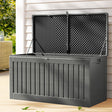 Gardeon 270L Lockable Outdoor Storage Bench Box — Weather-Resistant PP, Grey — Allure Home Collections