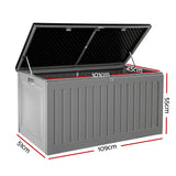 Gardeon 270L Lockable Outdoor Storage Bench Box — Weather-Resistant PP, Grey — Allure Home Collections