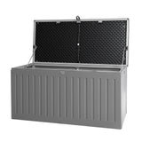 Gardeon 270L Lockable Outdoor Storage Bench Box — Weather-Resistant PP, Grey — Allure Home Collections
