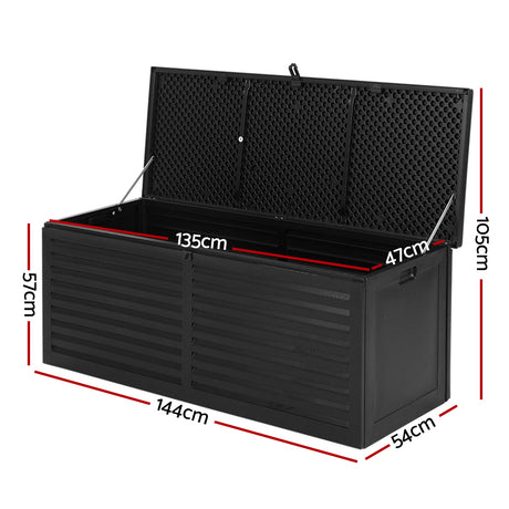 Gardeon 390L Lockable Outdoor Storage Box — All-Black, Weather-Resistant — Allure Home Collections