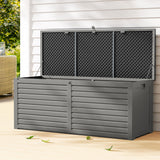 Gardeon 390L Lockable Outdoor Storage Bench Box — Black, Weather-Resistant — Allure Home Collections