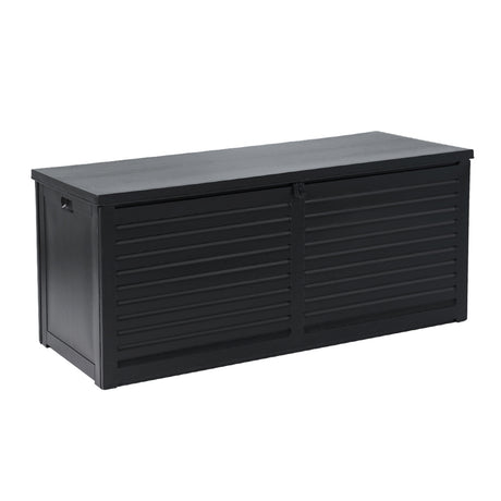 Gardeon 490L Lockable Outdoor Storage Bench Box — All-Black, Weather-Resistant — Allure Home Collections