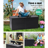 Gardeon 490L Lockable Outdoor Storage Bench Box — All-Black, Weather-Resistant — Allure Home Collections
