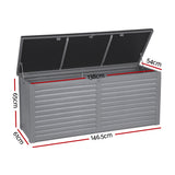 Gardeon 490L Lockable Outdoor Storage Bench Box — Black, Weather-Resistant — Allure Home Collections