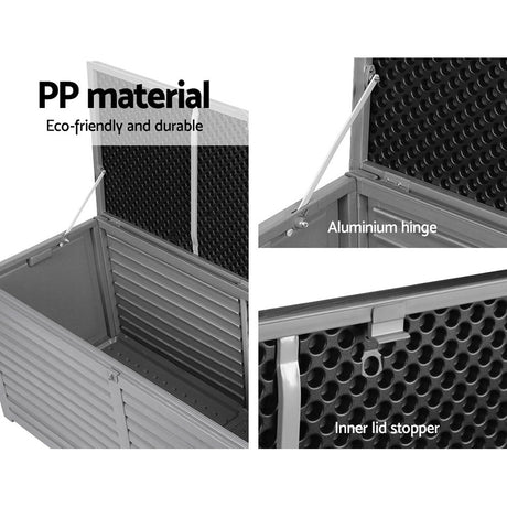 Gardeon 490L Lockable Outdoor Storage Bench Box — Black, Weather-Resistant — Allure Home Collections