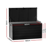 Gardeon 680L Lockable Outdoor Storage Box — All-Black, Weather-Resistant — Allure Home Collections