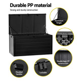 Gardeon 680L Lockable Outdoor Storage Box — All-Black, Weather-Resistant — Allure Home Collections